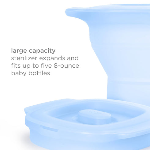 5 Ubbi Collapsible Microwave Steam Sterilizer for Baby Bottles, Breast Pump Accessories & Pacifiers, Reusable Silicone
