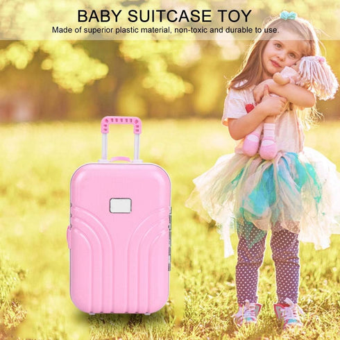 Doll Suitcase, Doll Travel Play Set, Doll Accessories Travel Suitcase Playset Mini Luggage Box Rolling Suitcase for Doll()