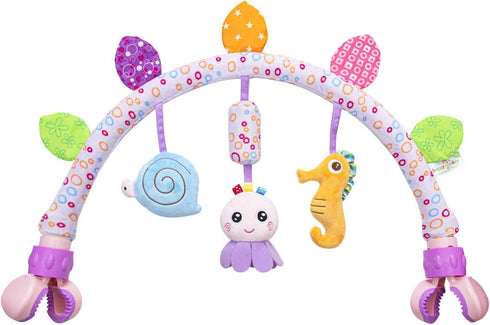 Caterbee Purple Travel Arch Bassinet Toys - Engaging Activity Toy Bar for Baby