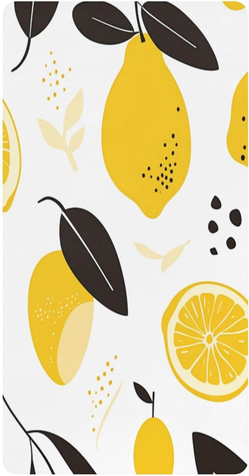 Bseiialft Yellow Lemons Leaves Crib Sheets for Boys Girls Soft and Breathable Cotton