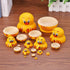 10 Pcs Wooden Yellow Duck Handmade Russian Nesting Dolls Toys, Cute Lovely Animal Matryoshka Stacking Dolls Home Decor