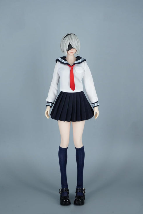 OBEST 1/6 Scale Female Figure Doll Clothes, JK Suit School Girl Uniform Costume for 12 inch Action Figure