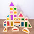 Wooden Rainbow Blocks, Acrylic Blocks, Colorful Preschool Learning Educational Toys for Toddlers (25 PCS)