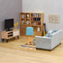 iLAND Dollhouse Couch, Modern Miniature Sofa for Dollhouse Living Room, 1/12 Scale (Light Sky Blue Velvet)