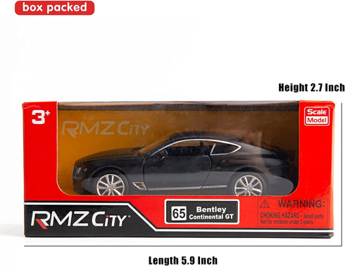 1:36 Diecasting Alloy Car Model Bentley Continental GT Toy Car, Pull Back Vehicles for Kids - Black