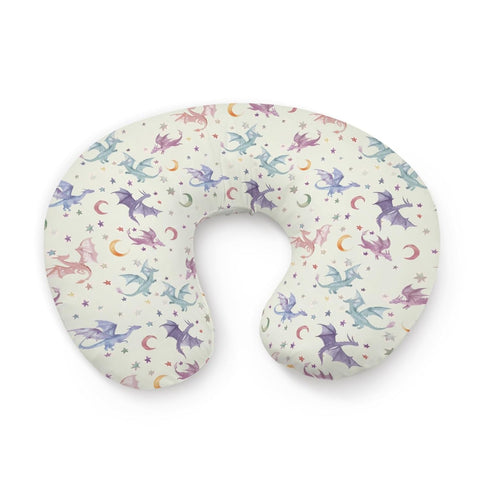 KuphiL10C Watercolor Dragon Moon Stars Pattern Nursing Pillow Cover, Unisex Removable Breastfeeding Pillowcase