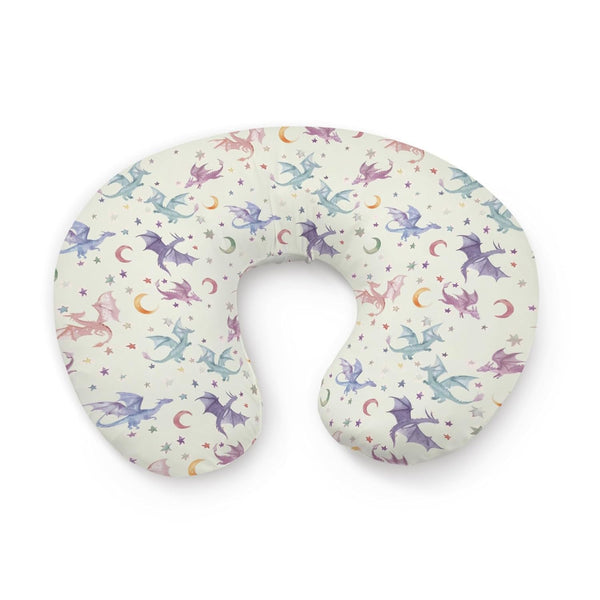 KuphiL10C Watercolor Dragon Moon Stars Pattern Nursing Pillow Cover, Unisex Removable Breastfeeding Pillowcase