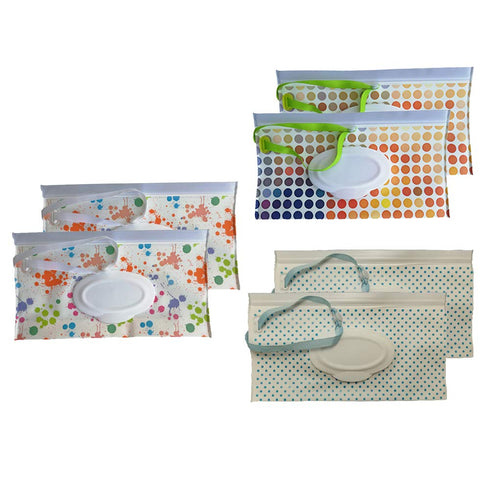 6 Pack Portable Wet Wipe Pouch Dispenser, Reusable & Refillable Lightweight Wipes Holder Case, Eco Friendly Travel Bag
