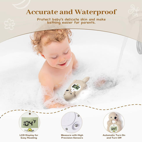 Baby Bath Thermometer for Infants, Digital Water Thermometer for Bathtub, Safety Floating Toy (Otter-OWN)
