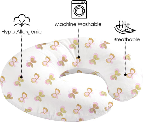 2 Pack, Little Grape Land Nursing Pillow Covers Soft & Breathable Removable Breastfeeding Pillows Covers for Feeding