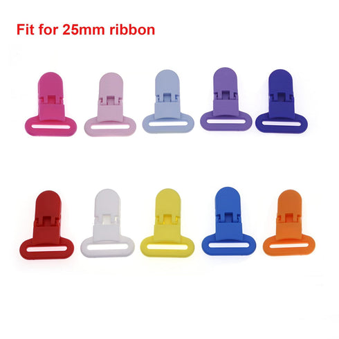 20pcs Plastic Pacifier Clips Holders Suspender Clips for Teething Toys Baby Blankets Dummy Bib Leash Fit for 25mm Ribbon