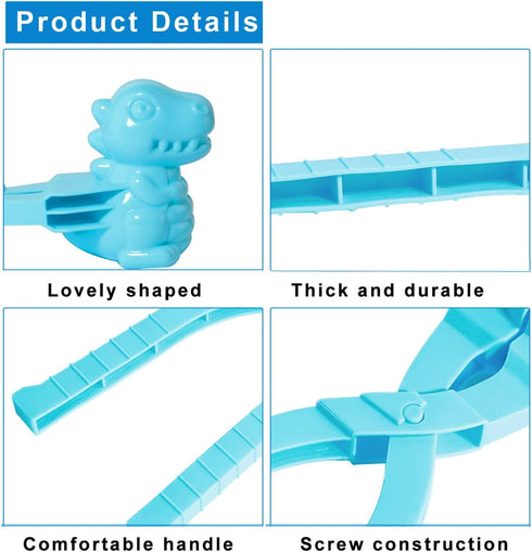 Gawertoy 4 PCS/Set Snowball Maker Clips, Assorted Snow Ball Maker Clips Clamps Outdoor Winter Play Snow Toys Plastic