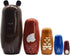 Tphon Russian Nesting Dolls Bear Wooden Matryoshka Dolls, Handmade Cartoon Animals Pattern Set of 5