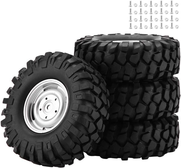 TOPINCN RC Rubber Wheel, 4pcs 1:10 RC Wheel Tires for HSP/Redcat/Axial/SCX10/1/10 Scale RC Car