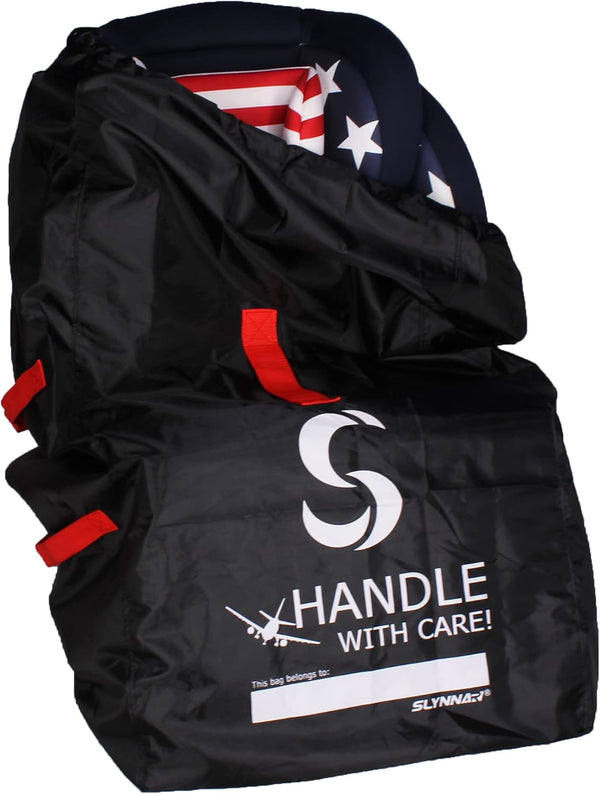 Car Seat Travel Bag for Airplane - Fits Convertible Car Seats, Infant Carriers & Booster Seats (Black)