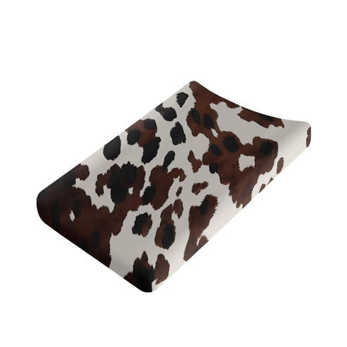 Brown Cows Print Changing Pad Covers for Baby Boys & Girls - Ultra Soft Breathable Diaper Covers, 32"x16"