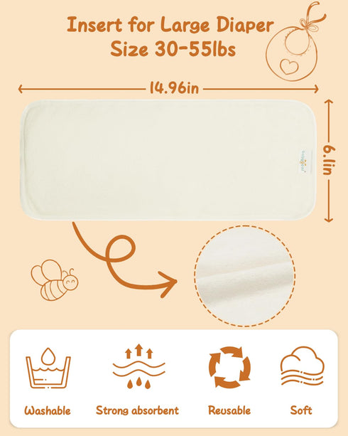 12pcs Kid,4 babygoal Large Cloth Diaper Inserts for Little Layers Rayon from Bamboo Inserts for babygoal Large Cloth