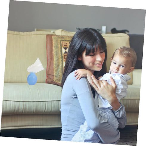 Set 2pcs Abaodam Manual Breast Pump for New Mothers, Portable Breastfeeding Suction Device with (Pink Blue)