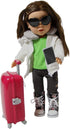 15 PC Travel Playset Toy for Kids includes Suitcase, Glasses, Pillow - Doll Stuff Compatible with 18 Inch Girl Dolls