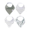 Copper Pearl 4 Pack Soft Cotton Baby Bibs for Drooling and Teething, Adjustable for Newborns to Toddlers (Alta Set)