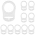 10 Pack AUEAR, Silicone Adapter Rings Holder for Nipple Pacifier Clip Food Grade Transparent Color