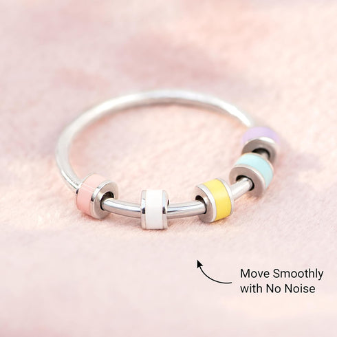 925 STORYJEWELLERY Fidget Ring, Sterling Silver Anxiety Rings for Women, Spinner Ring, Silent Spinning Silver Stress