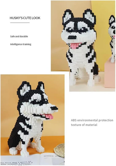 Set (2524 14 BDYDT Dog Husky Micro Building Blocks Pieces) Gift for Adults and Kids Ages Years and Up