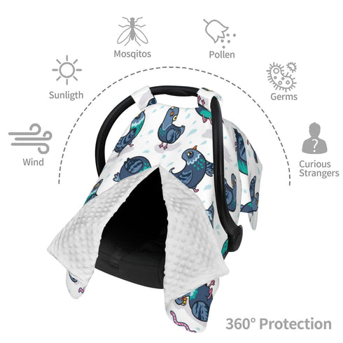 Zhbvncp Funny Pigeons Baby Car Seat Cover & Breastfeeding Nursing Cover - Breathable Stretch Fabric Multi-Use Nursing