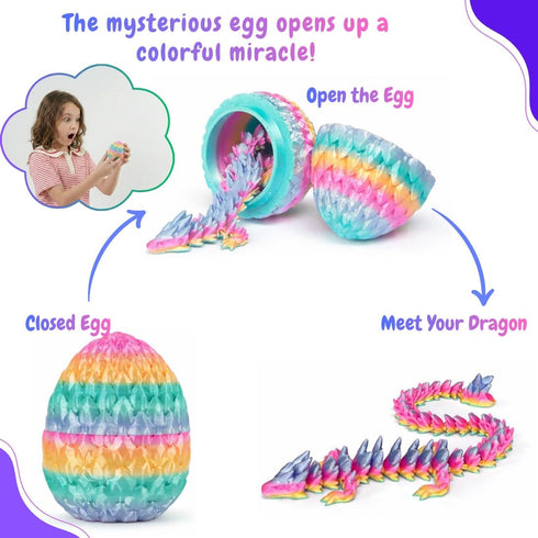 ELORION 4-Pack 3D Printed Dragon Eggs - Surprise Toys for Kids