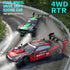 RC Drift Car - 1:14 Remote Control Car, 4WD 40KM/H High Speed Racing Car with LED Lights, 2 Batteries