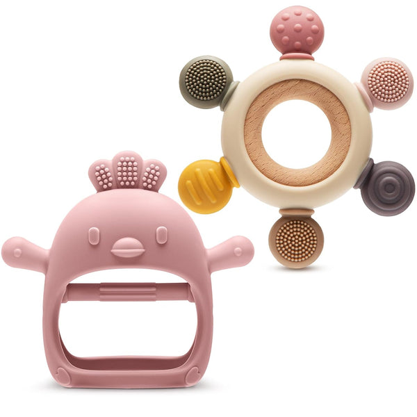 CAHILON Easter 2 Pack Baby Teething Toys for 3-6 6-12 Months, BPA Free