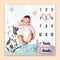 Cow Print Baby Monthly Milestone Blanket, Farm Animals, 40"x40", Unisex, Includes 4 Frames & 1 Headband