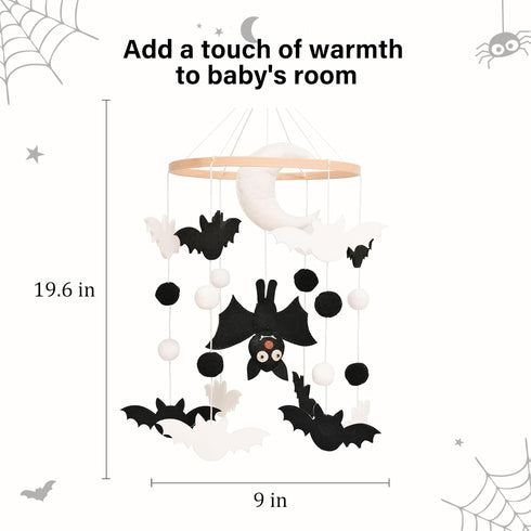 Bat Baby Mobile, Gothic Mobile for Crib, Halloween Crib Mobile for Boys and Girls, Gothic Nursery Mobile for Bassinet