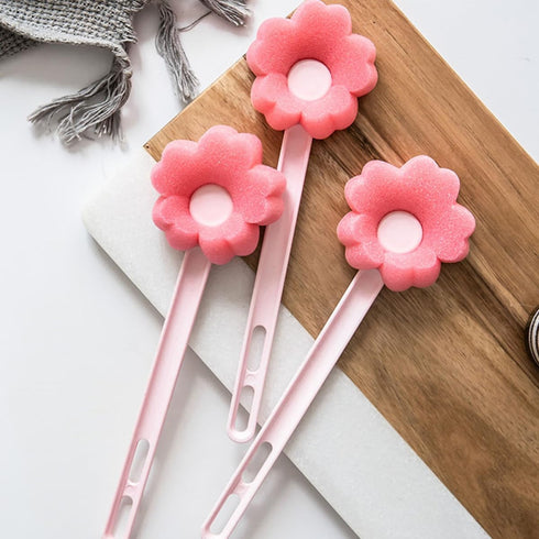 FRCOLOR Long Handle Flower-Shaped Bottle Cleaning Brush for Home Use