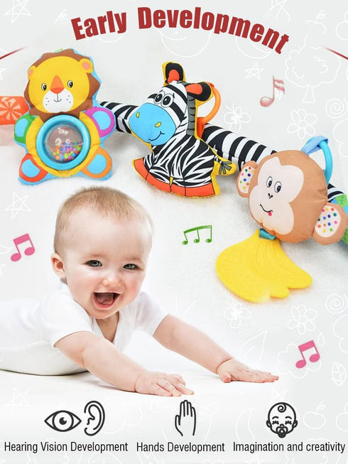 Pau1Hami1ton Gifts.S-19(Zebra) Baby Stroller Arch Toys, Car Seat Toys,Bouncer Toy Bar/Mobile for Bassinet,Adjustable