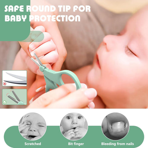 TYTDOUTER Baby Nail Scissors, Infant Nail Clippers with Safety Round Tip, Toddler Nail Clipper, Newborn Fingernail