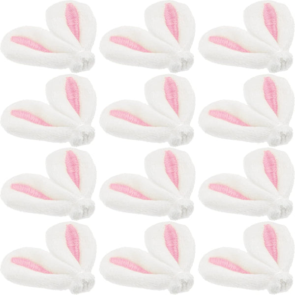 IMIKEYA Easter Bunny Ear Ornaments, 20pcs Rabbit Ear Hair Clip Accessories for DIY Craft Hair Jewelry Making