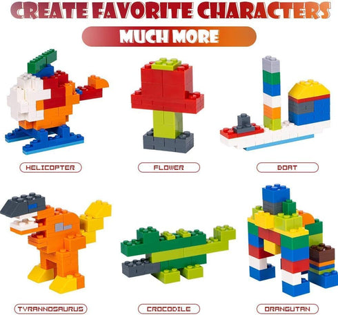 1500 Set 6 Lekebaby Classic Pieces Building Bricks Kit Basic Brick for Kids Creative Play, Compatible with All Major