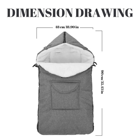 Cndiyald Winter Baby Car Seat Cover Thickened Windproof with Storage Pocket, Zippered Infant Carrier Protector for Cold