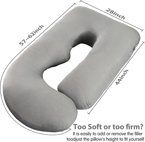 Elover Cooling Pregnancy Pillows for Sleeping,U Shaped Full Body Pillow with Removable Cover,Pregnant Women Must