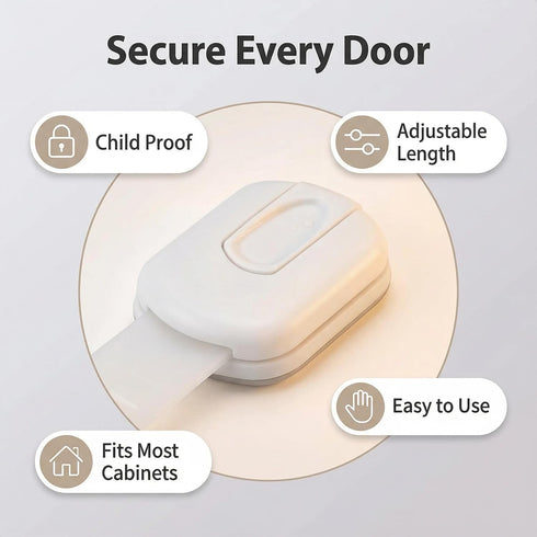 mufew 6-Pack Child Proof Cabinet Locks,Child Safety Strap Locks,Baby Proof Drawer Locks for Kids,Adjustable Strap No