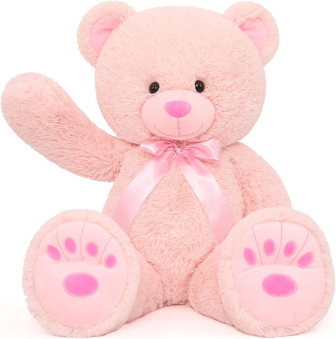 MorisMos Giant Teddy Bear Stuffed Animal - Life Size 36in Large Cuddly Soft Teddy Bear for Baby Shower