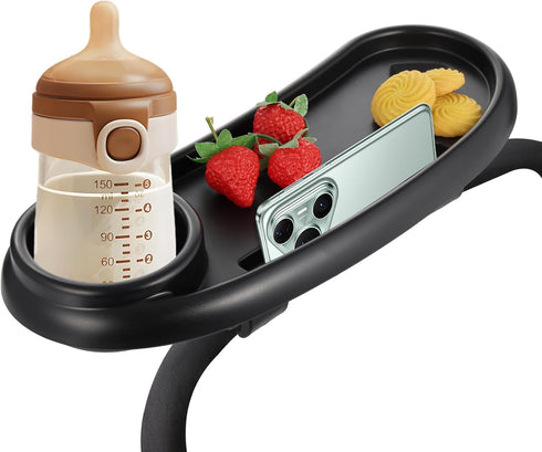 CebraBounze Snack Tray Compatible with Nuna, Universal Stroller Snack Tray with Cup Holder