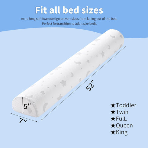 HDJOAPS 52" Bed Rail for Toddlers Rail Bumper, Bed Bumpers for Toddlers Premium Bed Bumper for Kids Bed, Anti-Slip