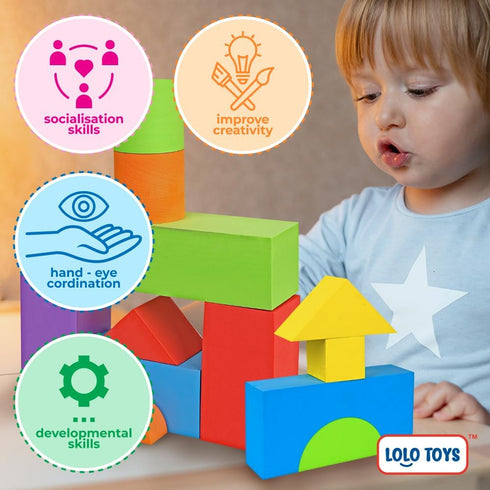 Giant Jumbo Building Foam Blocks for Toddlers – Large 18 Pieces