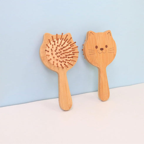 Yuly Set Baby Hair Brush Bamboo Hair Comb Toddler Bathing Head Brush Head Massager Brush Kids Hair Grooming Comb Baby
