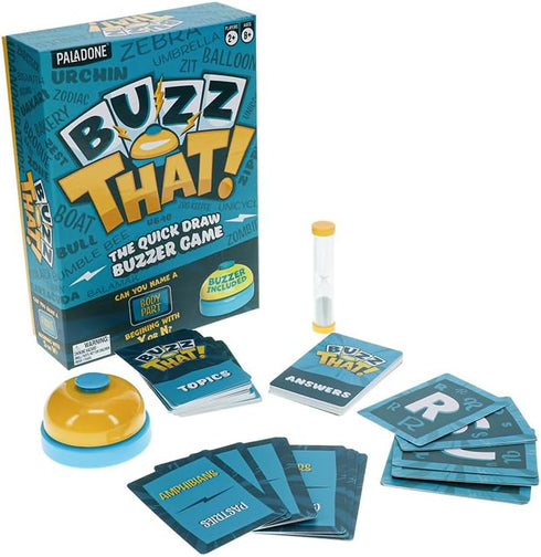 Buzz That by Paladone: Fast-Paced Word Game for 2+ Players with Fun Gameshow Buzzer
