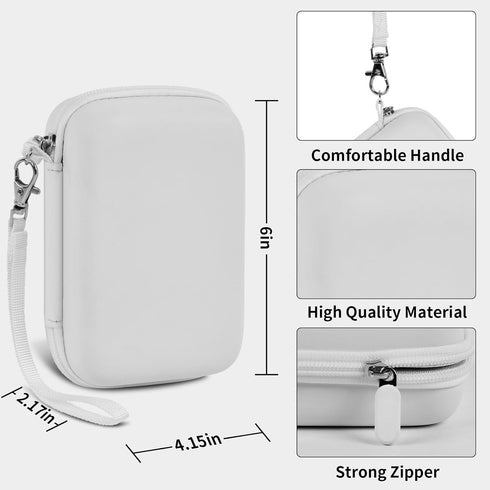 Travel Case Compatible with RG353V/RG353VS/R36S Retro Handheld Game Console - Storage Holder Organizer (White)