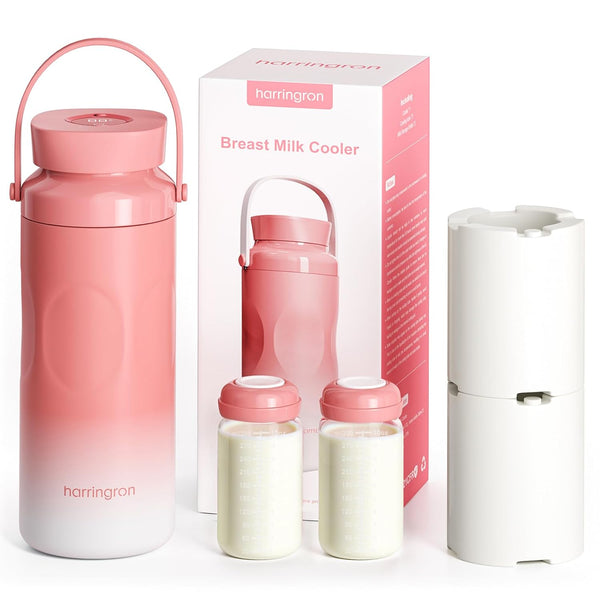 harringron Portable Bottle Cooler for Breastmilk Travel 2 Pack Breastmilk Cooler Reusable 22oz