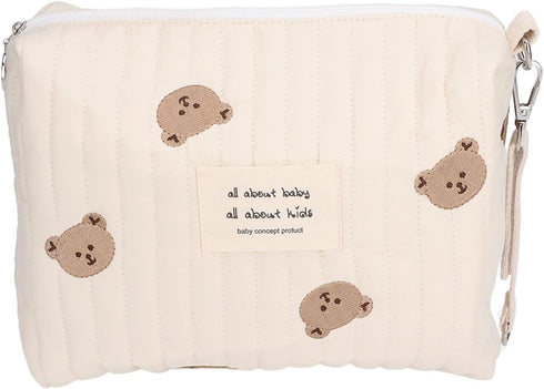 Outdoor Diaper Bag - Convenient Cotton Cloth Large Capacity Storage Bag, Multifunctional Reusable for Travel, Bear